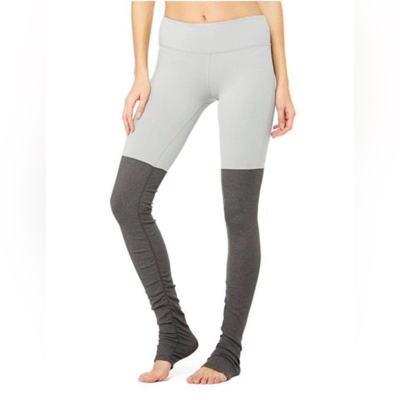 ALO Yoga Pants - ALO Yoga Women’s High-Waisted Goddess Leggings in Sky Blue & Heather Gray S